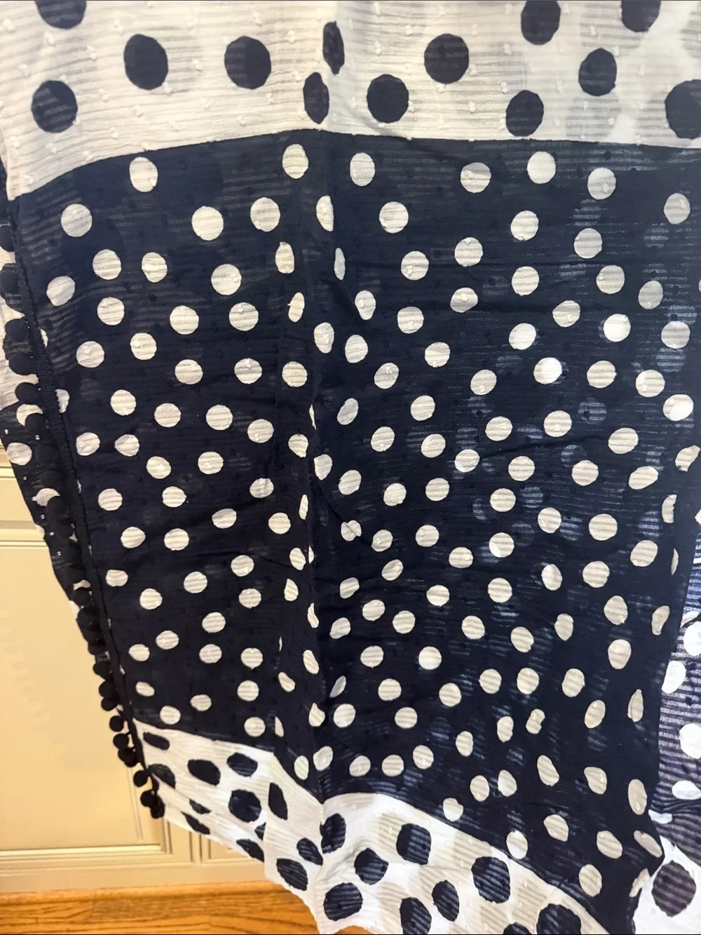 Ann Taylor Blue and White Polka Dot scarf